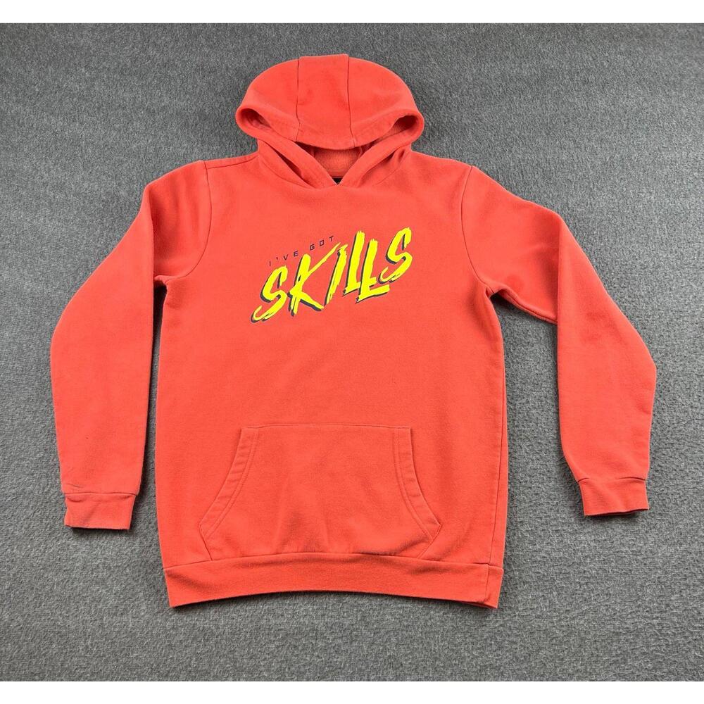 Zelos XL Red Hoodie with 'Skills' Graphic‎